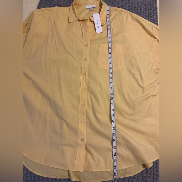 Topshop Medium NWT Yellow Button-Up Blouse - Picture 7 of 7